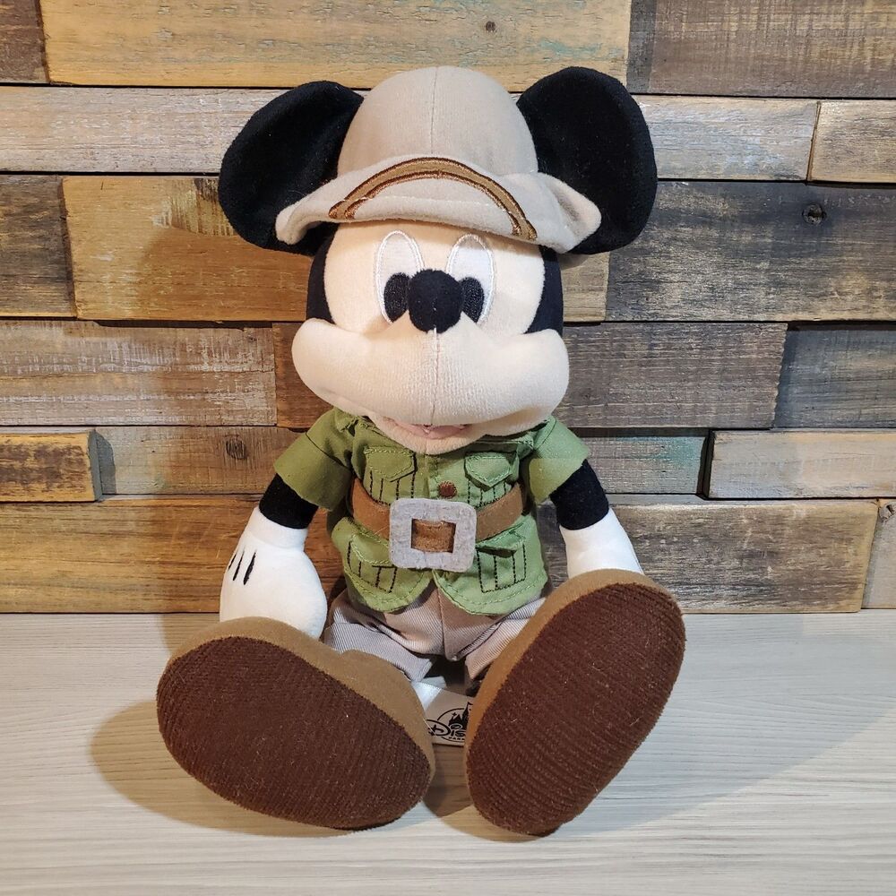 Disney Parks Animal Kingdom Safari Mickey Mouse Plush Explorer 13" World